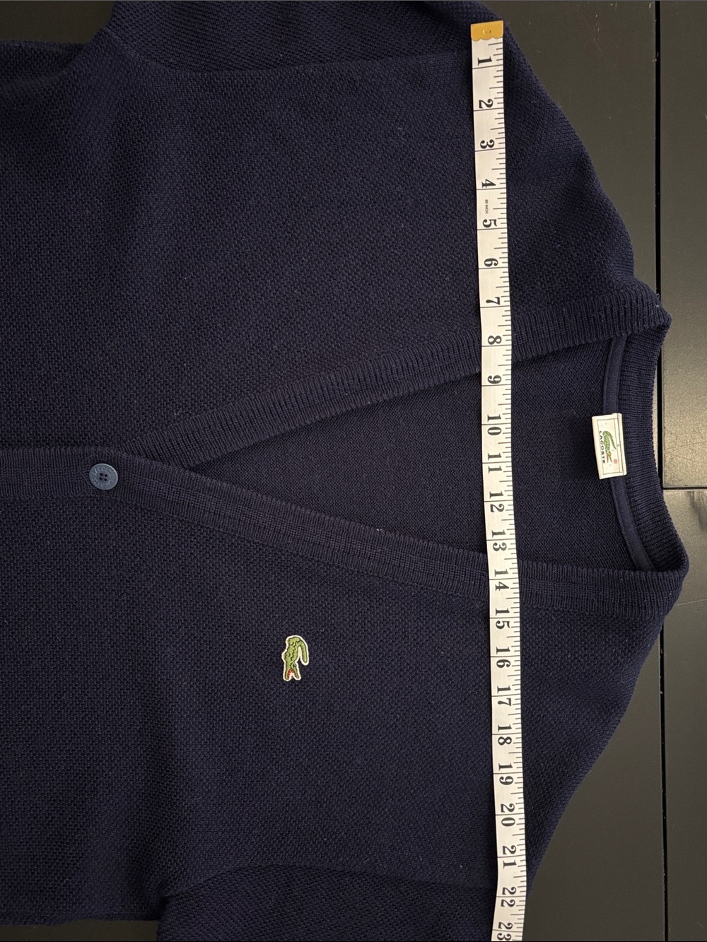Vintage Lacoste Cardigan Men’s Size 6 (L-XL) Navy Wool Blend - Picture 8 of 11